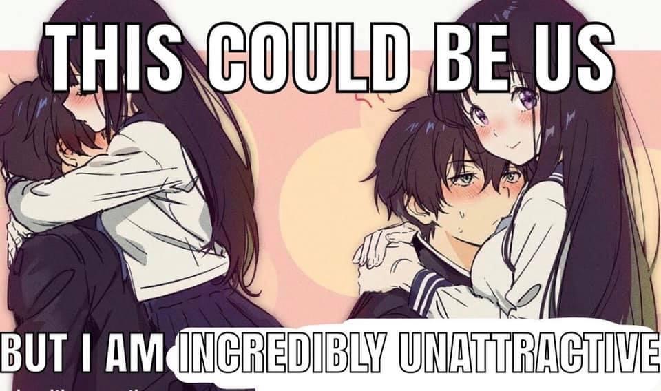 funny pics - oreki and chitanda - This Could Be Us But I Am Incredibly Unattractive