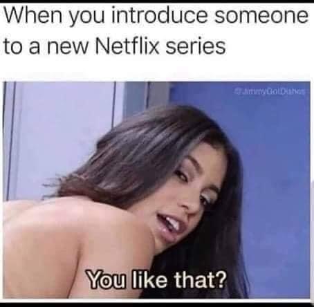 porn memes - When you introduce someone to a new Netflix series Minoltancy You that?