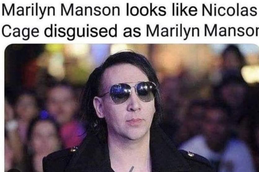 nicolas cage as marilyn manson - Marilyn Manson looks Nicolas Cage disguised as Marilyn Mansor