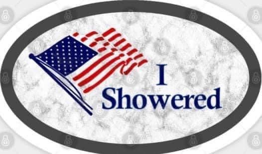 showered i voted sticker - I Showered