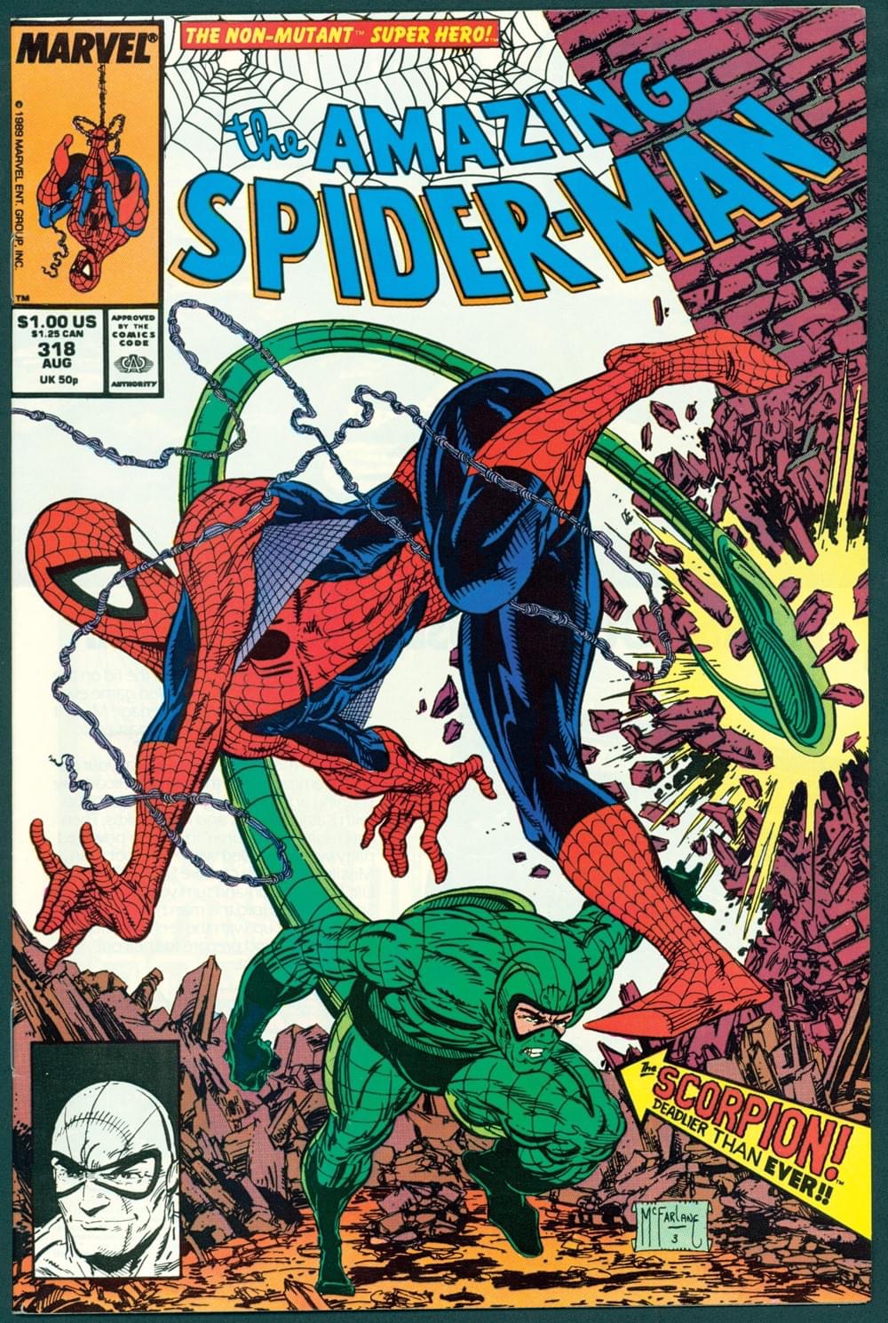 amazing spider man 318 - the Amaztage Spidermane The NonMutant Marvel 51.00 Us 318 Scorpion! Than Ever!