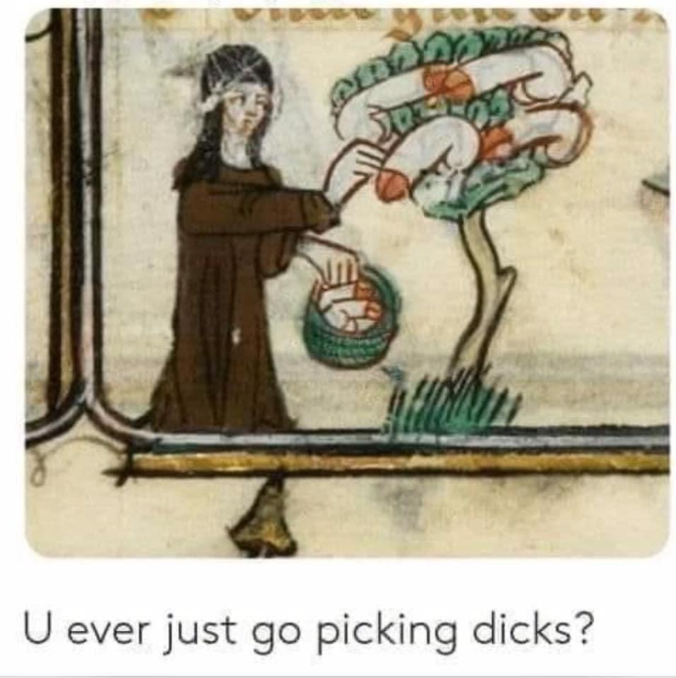 penis tree medieval manuscript - 2 U ever just go picking dicks?