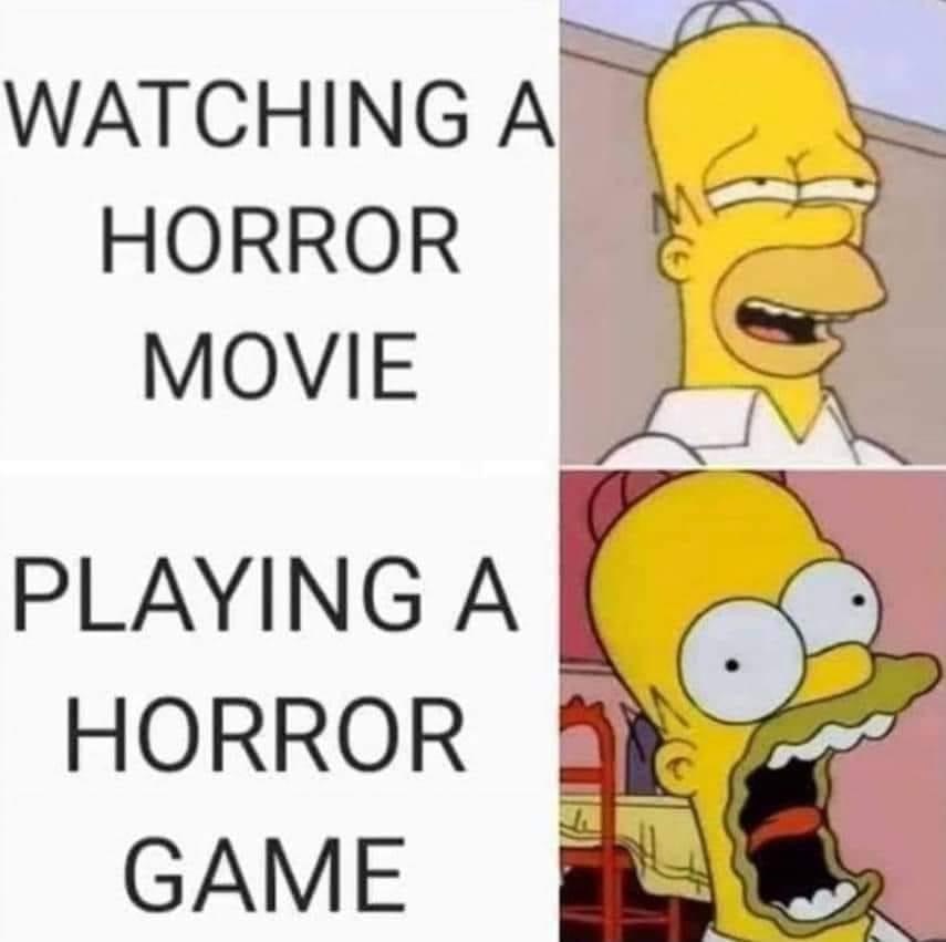 Homer Simpson - Watching A Horror Movie Er Playing A Horror Game