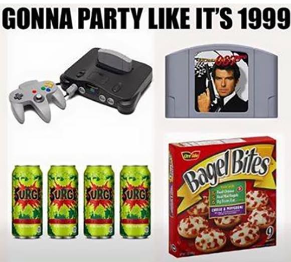 home game console accessory - Gonna Party It'S 1999 Bagel Bites Surg Surge Sorg Sorg San
