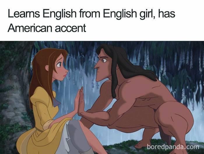 Learns English from English girl, has American accent boredpanda.com