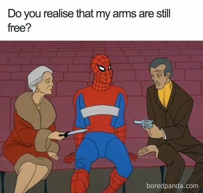 cartoon logic - Do you realise that my arms are still free? boredpanda.com