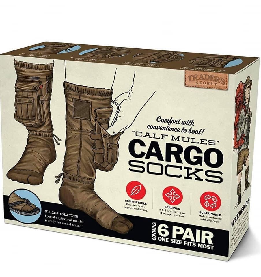 cargo socks - Wa Traders Secret Comfort with convenience to boot! "Calf Mules" Cargo Socks B Comfortable Precision it and targeted cushioning Flop Slots Specialengineered toe slot is ready for sandal season! Spacious A full 72 euble inches of storage...pe