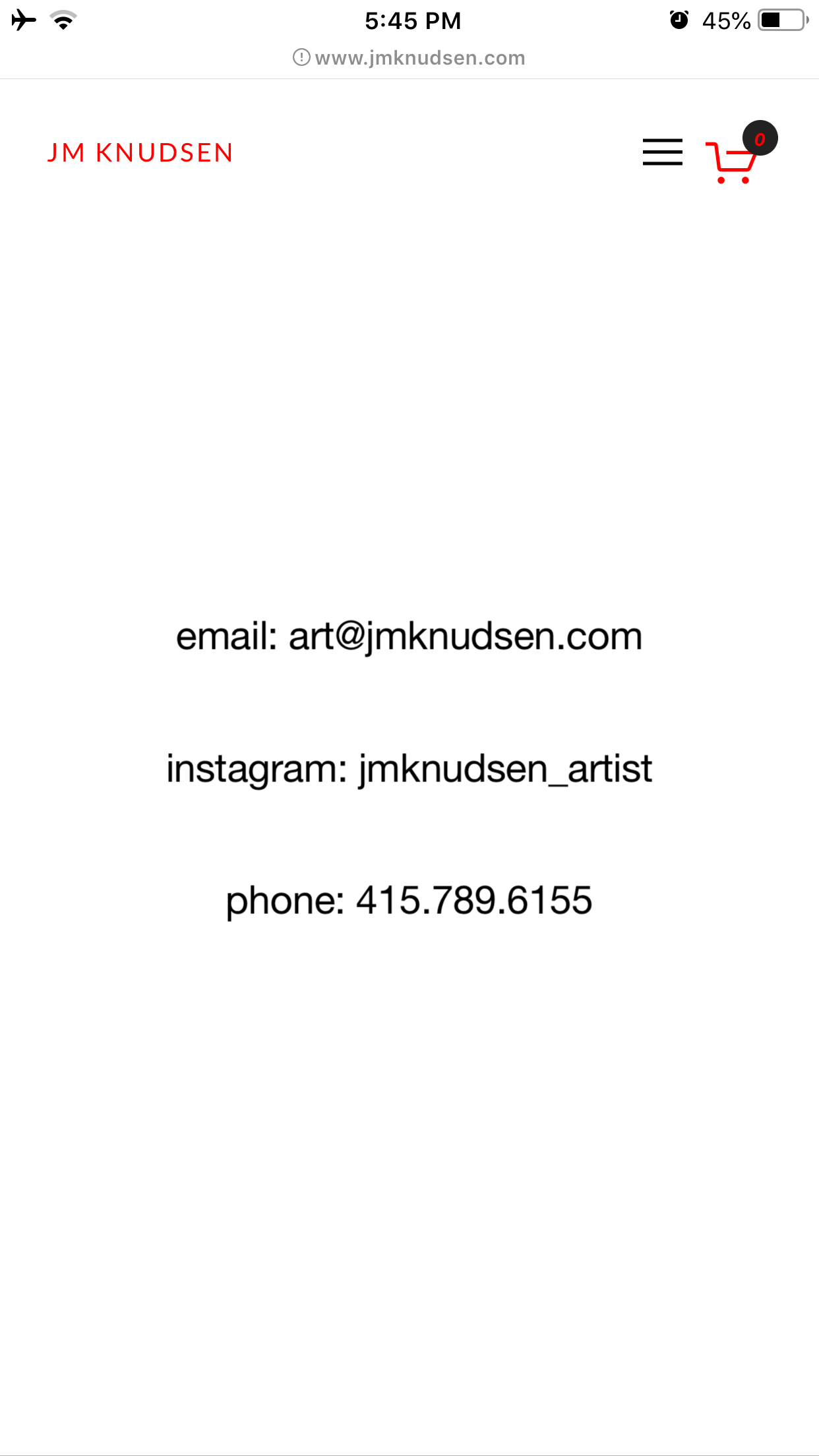 angle - 45% Jm Knudsen email art.com instagram jmknudsen_artist phone 415.789.6155