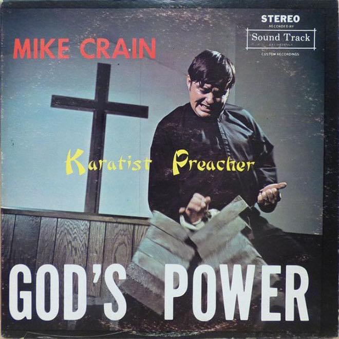 christian rock album cover - Stereo Mecom Deory Sound Track Airlines Mike Crain Custom Accordings Raratist Preacher God'S Power