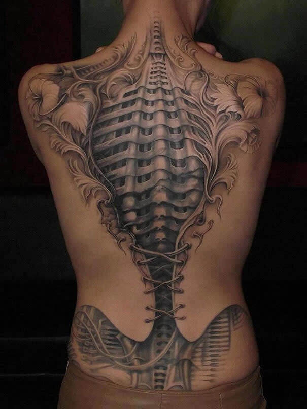 awesome tattoos - 3d back tattoo