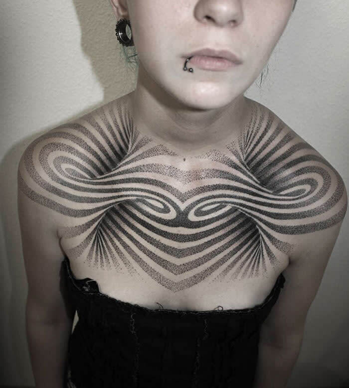 awesome tattoos - 3d chest tattoo - 3
