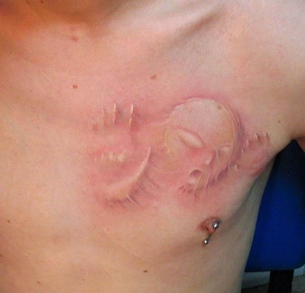 awesome tattoos - optical illusion tattoo