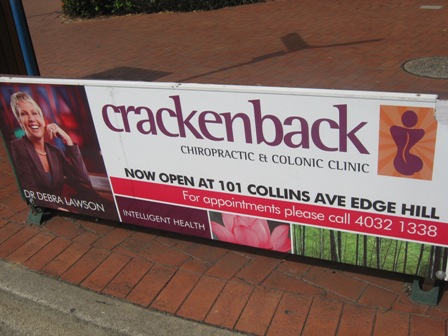 Hilarious name for a chiropractic and colonic place!