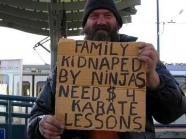 Best of the Homeless's Cardboard Signs