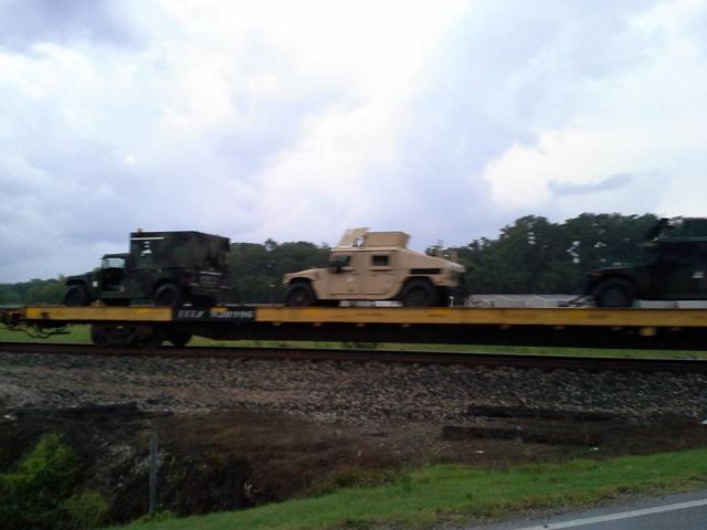 Army Jeeps and Tanks on the move