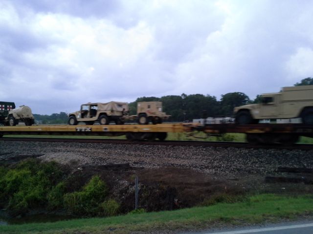 Army Jeeps and Tanks on the move