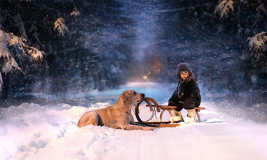 Russian Mother Photographs Her Boy on Magical Farm