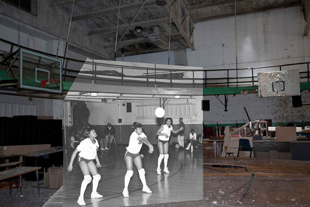 Abandoned School is Filled with Life Using Images From the Past
