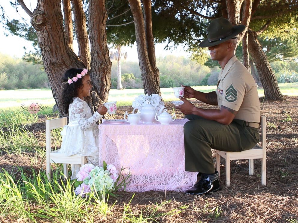 marine dad with daughter