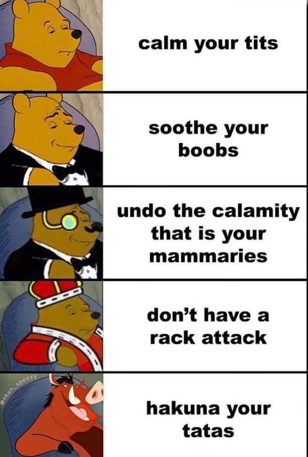 calm your tits soothe your boobs - calm your tits soothe your boobs undo the calamity that is your mammaries don't have a rack attack speezy oscan..sper hakuna your tatas