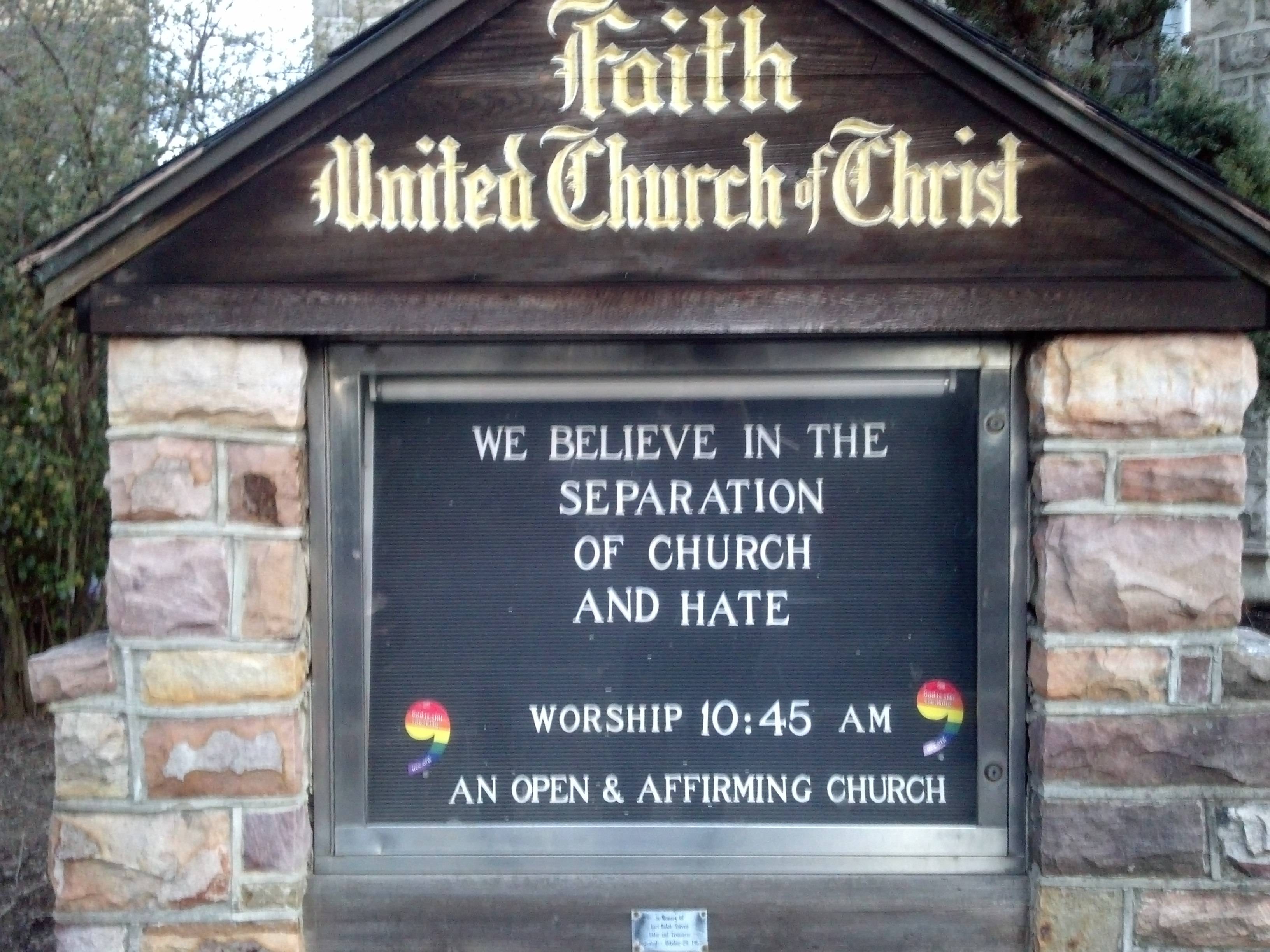 A truly tolerant church?  So it seems.