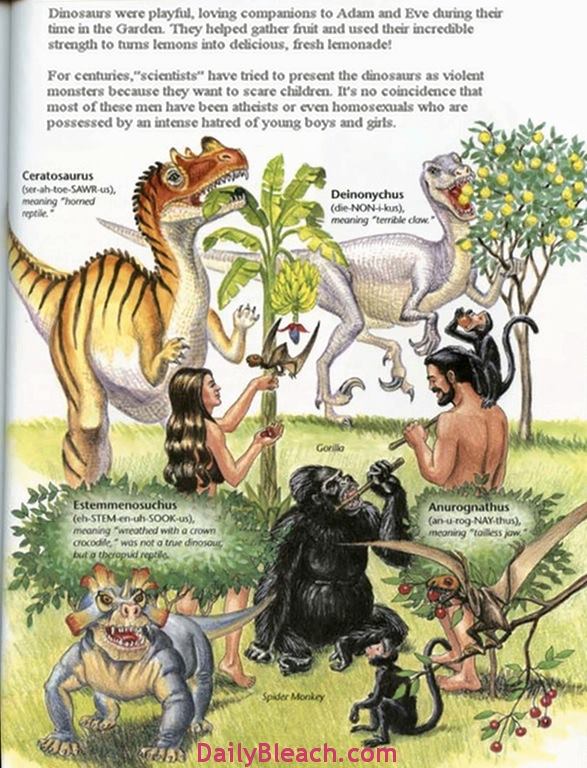 Creationists are a silly bunch.  Dinosaurs made lemonade for Adam and Eve.  I read the Bible and it never mentioned dinosaurs OR lemonade...but whatever.  I must be an atheist who hates children.