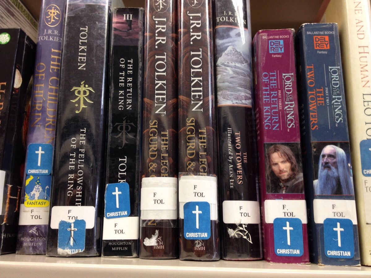 Nice that the library recognizes Christian books and fantasy fiction are exactly the same thing.