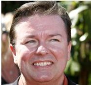 Ricky Gervais. Another effeminate British guy who looks like every lesbian I have ever seen at IHOP.