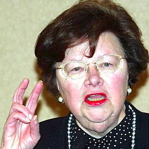 Sen. Barbara Mikulski: Maryland. Longest-serving woman in the history of the U.S. Congress. She must be the best speaker ever, to talk past her face.