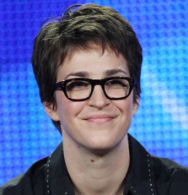Rachael Maddow. Failed Air-America radio host, and democrat mouth-piece on MSNBC. -Also, don't be shocked, an open lesbian.