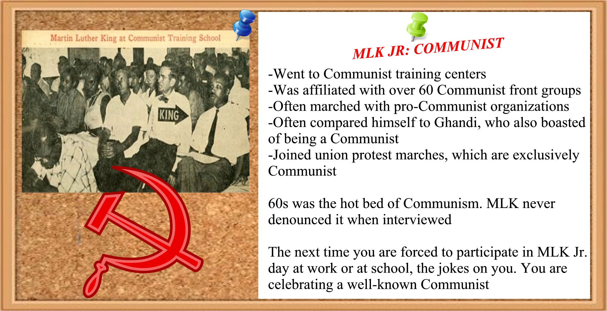 Eliminate Christianity from schools, promote and honor Communists.