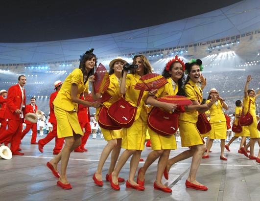 Spain's uniforms double as airline stewardess uniforms.