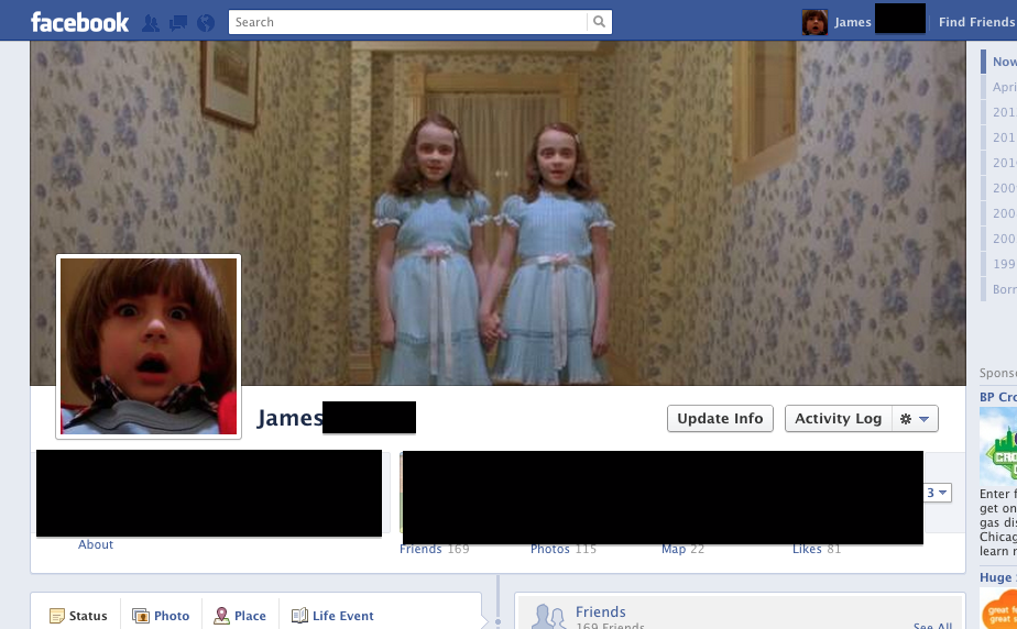 Cool facebook cover using the Shining