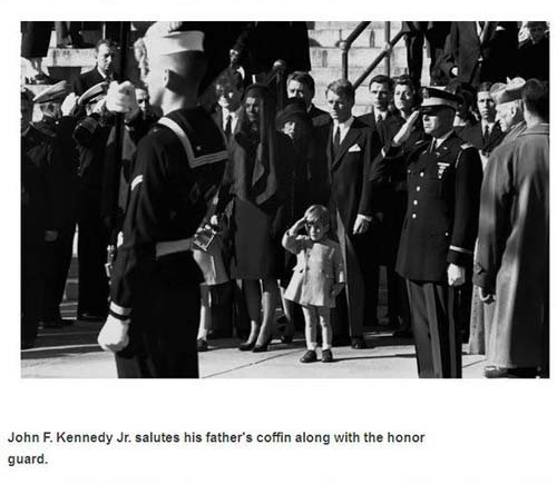 john f kennedy jr honor - John F. Kennedy Jr. salutes his father's coffin along with the honor guard.