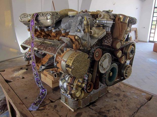 Mercedes V12 Steampunk engine by <a href"http:ebaum.itWincfI" target"_blank">Eric Van Hovea</>.