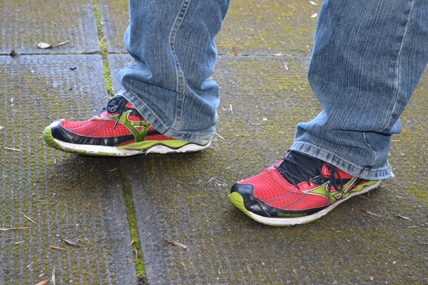 Nothing says, “I’ve broken my New Year’s resolution to get in shape” more than wearing running shoes with jeans.