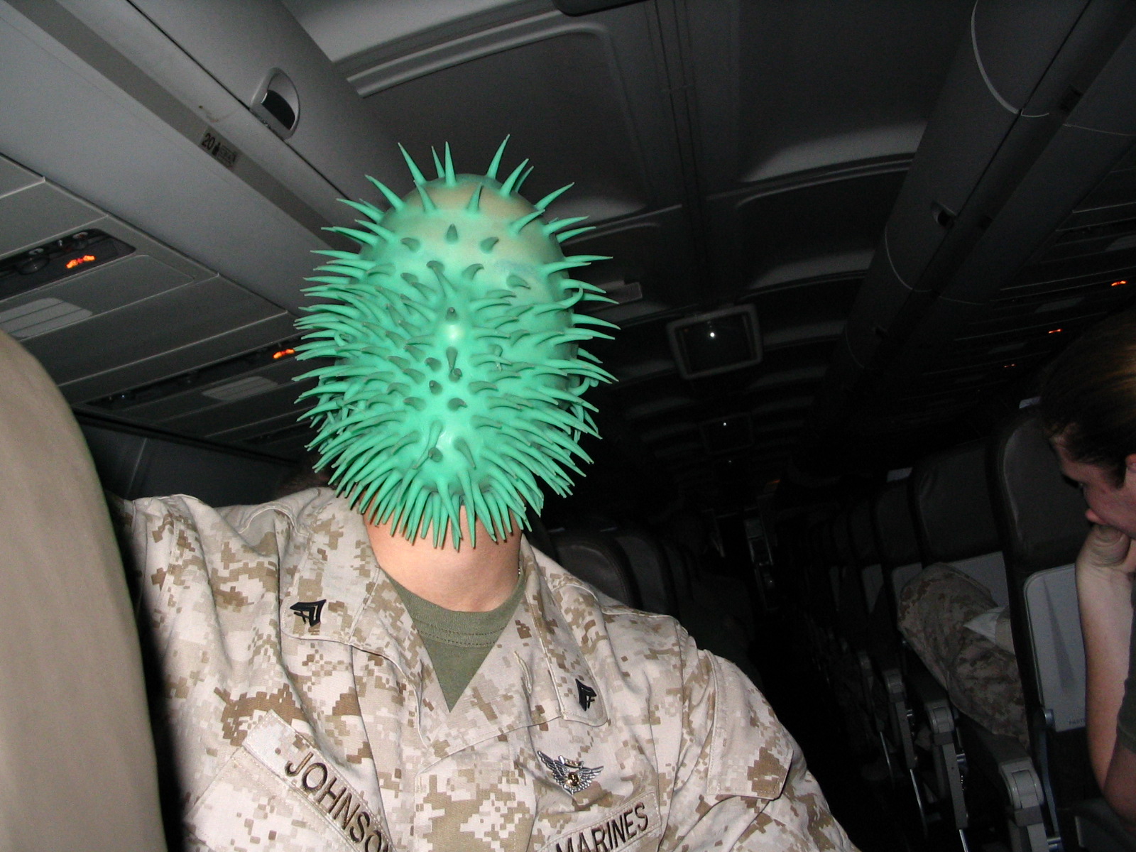 Koosh Ball used as a mask, or an attempted suicide?