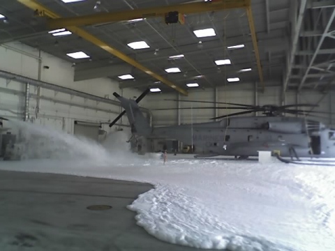 What happens when the hanger fire extinguishers malfunction