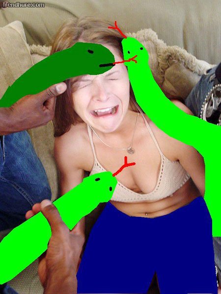Girls really hate snakes...