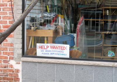 Funny 'Help Wanted' Store Sign
