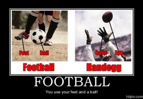 The difference between football and handegg explained simple for the americans