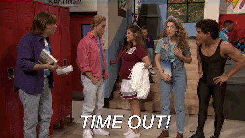 saved by the bell time out gif - Time Out!