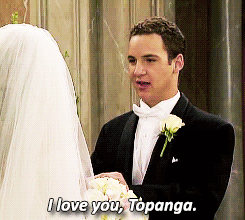 wedding officiant gif - I love you, Topanga.