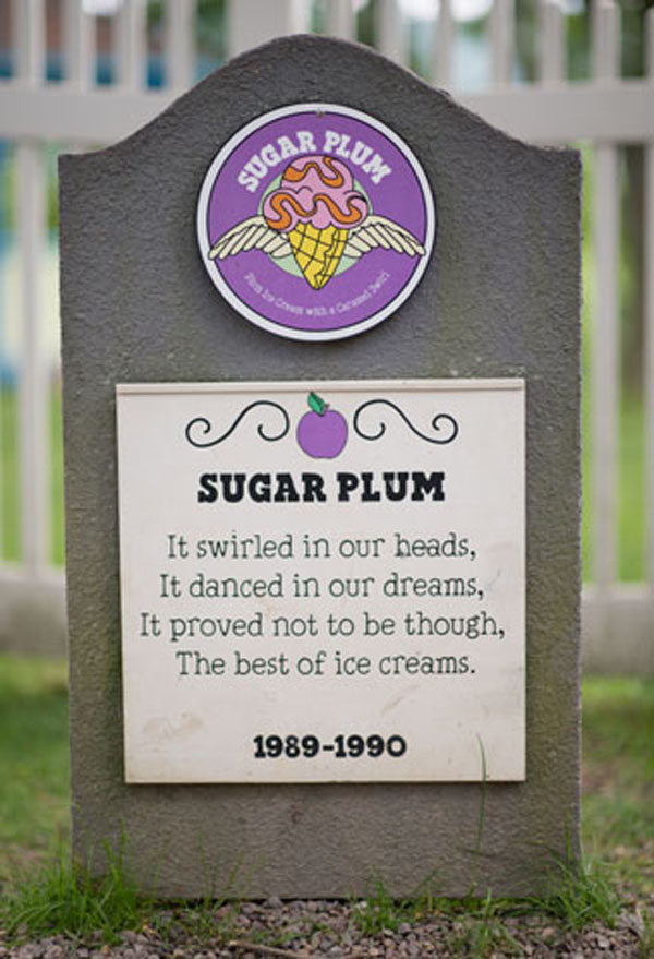 Sugar Plum Plum Ice Cream with a Caramel Swirl.