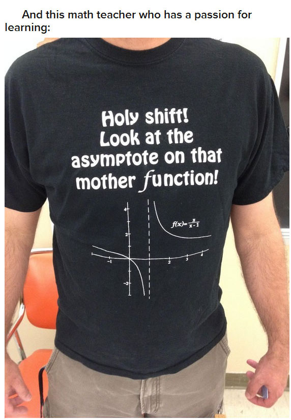 holy shift look at the asymptote - And this math teacher who has a passion for learning Holy shift! Look at the asymptote on that mother function! fx x