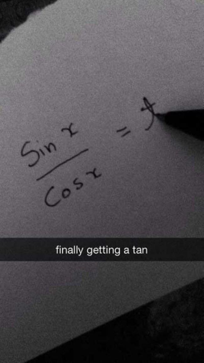 maths snapchat - Sina Cost finally getting a tan