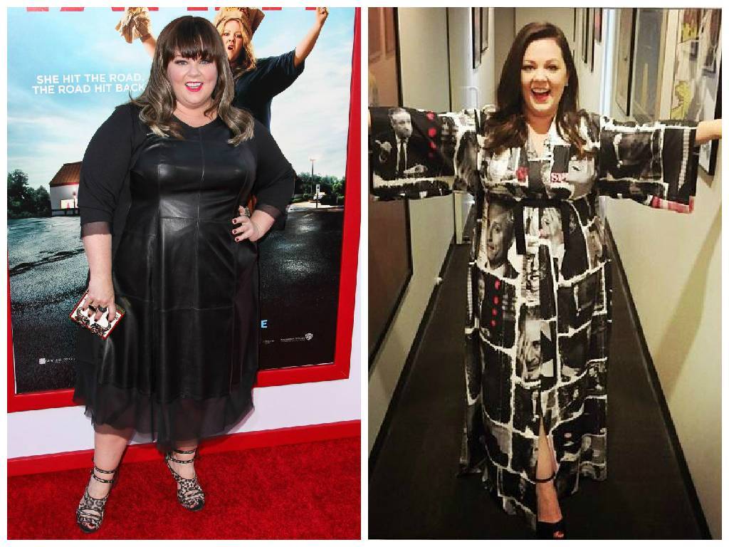 Melissa McCarthy-Melissa McCarthy noticeably dropped some weight after the debut of her movie Tammy. The actress also launched her own clothing line, Melissa McCarthy Seven7