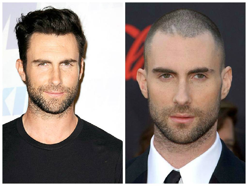 Adam Levine is no stranger to shaking up his look. He's been platinum before, but in July the Maroon 5 front-man and judge on The Voice decided to shave it all off. He took to Instagram to debut his new look.