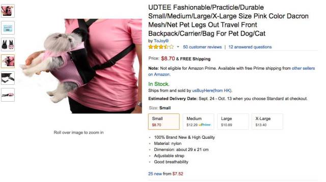 arm - Udtee FashionablePracticleDurable SmallMediumLargeXLarge Size Pink Color Dacron MeshNet Pet Legs Out Travel Front BackpackCarrierBag For Pet DogCat by Today 50 customer reviews 12 answered questions Price $8.70 & Free Shipping Note Not eligible for 