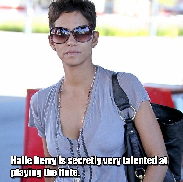 Hands To Hold - Halle Berry is secretly very talented at playing the flute.